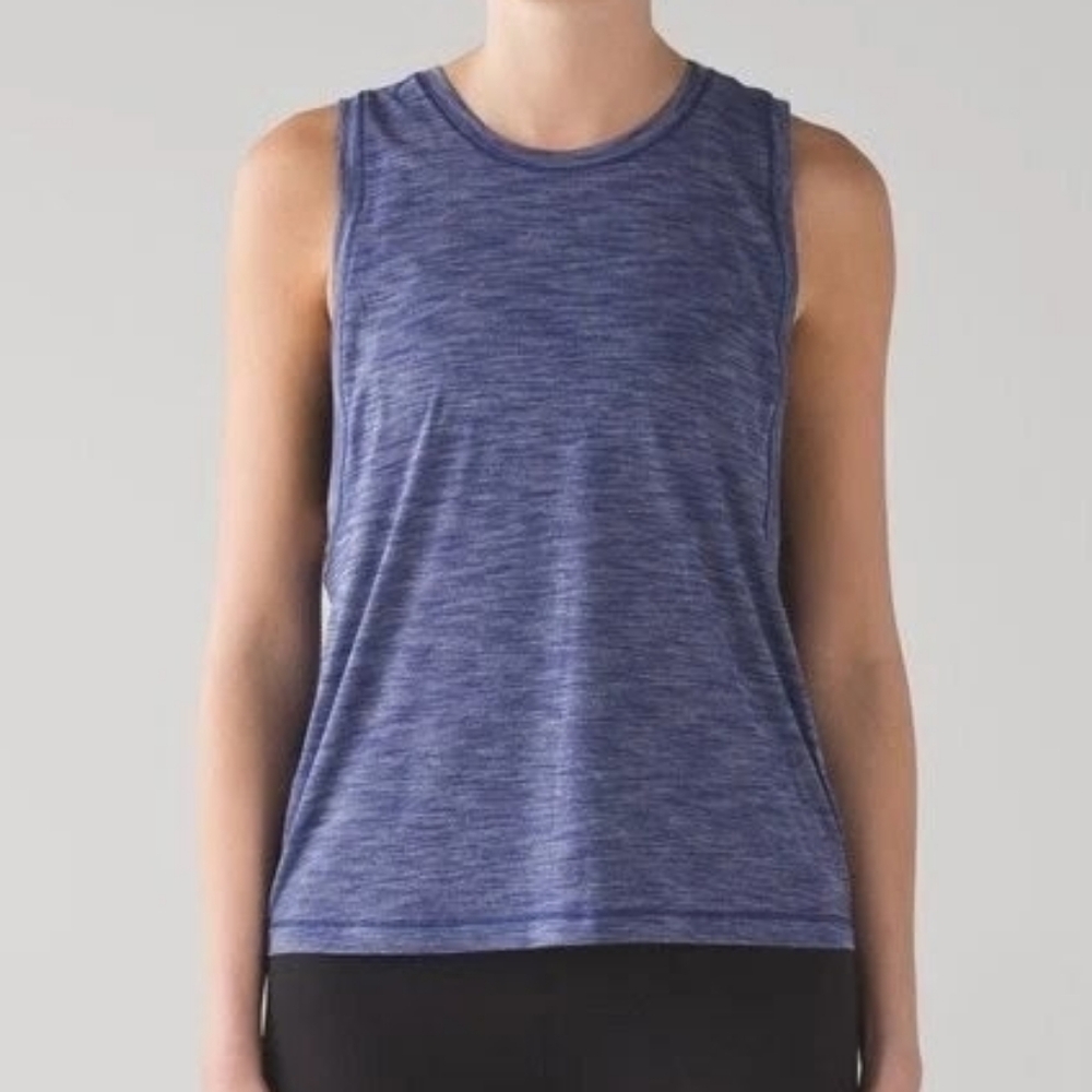 EUC Lululemon Cardio Squad Tank II Heathered Hero Blue Size 4!